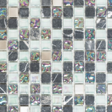 Mosaic tile Translucent stainless steel gray Glass mosaic Crystal stone Steel gray MOS92-0206_f