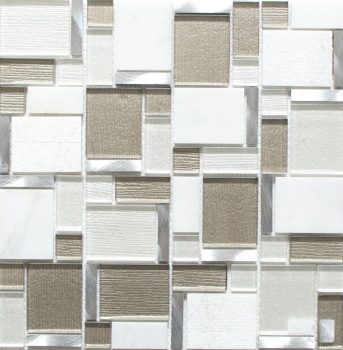 Natural stone glass mosaic mosaic tiles aluminum white anthracite cream beige tile mirror wall bathroom - MOS49-FK01