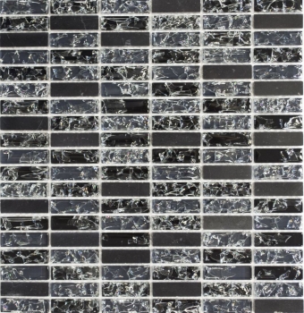 Rectangular mosaic tiles glass mosaic quarry look rods black marble natural stone quarry glass tile backsplash kitchen WC - MOS87-s1228