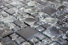 Hand-painted mosaic tile Translucent black combination glass mosaic Crystal stone black MOS92-HQ14_m