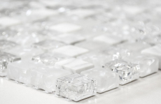 Glass mosaic natural stone mosaic tile white clear quarry glass marble backsplash kitchen backsplash - MOS92-0102