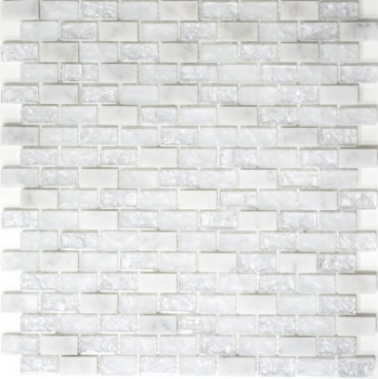 Hand sample mosaic tile Tile mirror translucent white Brick Glass mosaic Crystal stone white MOS87-0111_m