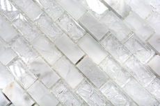 Hand sample mosaic tile Tile mirror translucent white Brick Glass mosaic Crystal stone white MOS87-0111_m