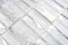 Rectangular mosaic tiles glass mosaic white broken mosaic marble natural stone kitchen splashback tile back - MOS87-s1211
