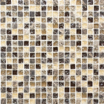 Glass mosaic natural stone mosaic tile dark beige quarry glass marble dark brown cream tile backsplash kitchen - MOS92-1055