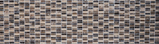 Rectangular mosaic tiles glass mosaic broken glass marble natural stone dark brown beige wall bathroom kitchen WC - MOS87-S1255