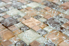 Hand-painted mosaic tile translucent light brown combination glass mosaic Crystal stone emperador light MOS87-K1453_m