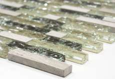 Mosaic tile kitchen splashback translucent gray-green composite glass mosaic Crystal stone gray-green MOS87-V1352_f