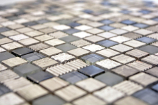 Glass mosaic natural stone mosaic tile light gray cream silver marble structure tile backsplash bathroom - MOS92-HQ10