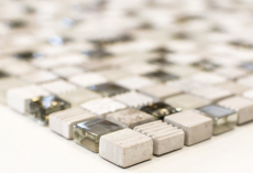 Hand-painted mosaic tile Tile backsplash Translucent light gray gold Glass mosaic Crystal stone EP light gray gold MOS92-HQ12_m