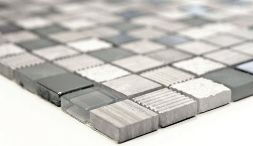 Natural stone rustic mosaic tile glass mosaic marble light gray silver beige frosted glass tile backsplash wall kitchen bathroom toilet - MOS92-HQ20