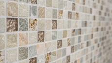 Natural stone rustic quartzite natural stone mosaic tile glass mosaic gold beige light gray honey tile backsplash wall cladding kitchen WC - MOS83-CR27