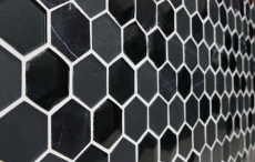 Natural stone glass mosaic mosaic tiles hexagonal anthracite black graphite marble tile backsplash wall cladding bathroom - MOS11D-33