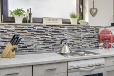 Glass mosaic natural stone rods mosaic tiles beige brown gray black anthracite tile backsplash wall facing - MOS86-0206