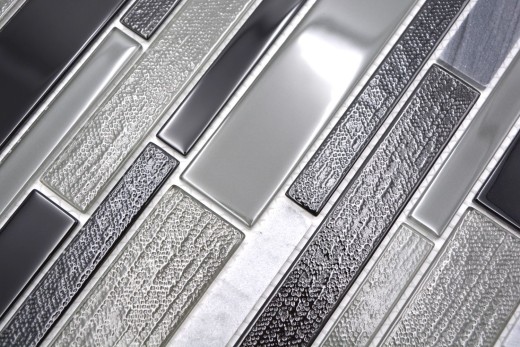 Glass mosaic natural stone mosaic tile composite marble gray anthracite black wall tile bathroom kitchen toilet - MOS67-GV44