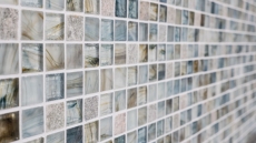 Natural stone glass mosaic mosaic tiles cream light gray anthracite blue-gray greenish tile backsplash wall cladding - MOS94-2505