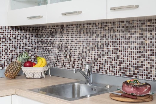 Glass mosaic natural stone mosaic tile dark brown light brown ochre BATH WC kitchen WALL tile backsplash - MOS92-1304