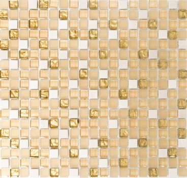 Hand-painted mosaic tile Tile backsplash Translucent white gold Glass mosaic Crystal stone white matt gold MOS92-1201_m
