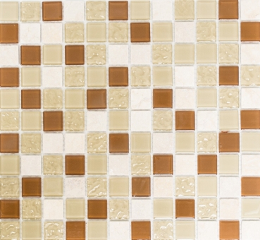 Hand-painted mosaic tile Tile backsplash Translucent beige Glass mosaic Crystal stone beige MOS62-1204-GN_m