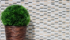 Rectangular mosaic tiles glass mosaic rods mini beige cream golden beige natural stone kitchen splashback bathroom WC wall - MOS87-1412