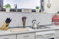 Rectangular mosaic tiles glass mosaic white carrara look quarry glass natural stone tile backsplash bathroom kitchen WC - MOS87-1401