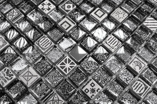 Glass mosaic artificial stone mosaic tile resin silver anthracite black structure kitchen splashback tile backsplash - MOS92-Z02EU