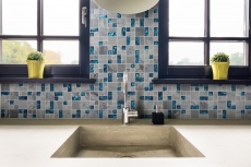 Natural stone glass mosaic marble mosaic tiles gray blue anthracite kitchen splashback tile back WC - MOS88-0404