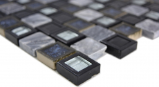 Hand pattern mosaic tile translucent ceramic plastic gray black glass mosaic Crystal stone ceramic gray black MOS82BM-0119_m