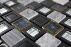 Hand pattern mosaic tile translucent ceramic plastic gray black glass mosaic Crystal stone ceramic gray black MOS82BM-0119_m
