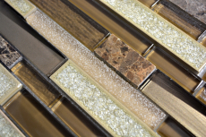 Hand-painted mosaic tile translucent ceramic brown composite glass mosaic Crystal stone ceramic brown MOS87SO-1258_m