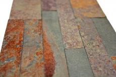 Self-adhesive natural stone wall panels slate wall cladding rust copper