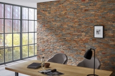 Self-adhesive natural stone wall panels slate wall cladding rust copper