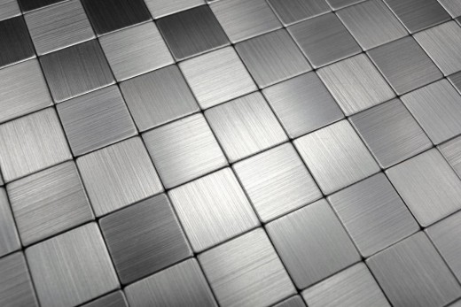 self-adhesive mosaic tile ALU silver metal tile backsplash kitchen backsplash MOS200-22M25