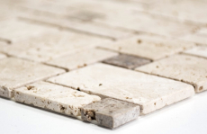 Hand sample mosaic tile Tile backsplash self-adhesive travertine natural stone beige combination travertine beige MOS200-4CM14_m