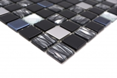 Stainless steel glass mosaic tile Self-adhesive kitchen splashback wall cladding MOS200-4CM26