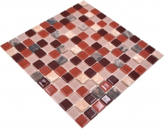 self-adhesive glass mosaic mosaic tile natural stone rose beige brown emperador MOS200-4M352