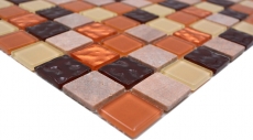 self-adhesive glass mosaic mosaic tile natural stone beige brown tile backsplash MOS200-4M372