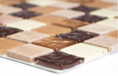 self-adhesive glass mosaic mosaic tile natural stone beige brown tile backsplash MOS200-4M372