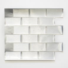 self-adhesive mosaic vinyl adhesive foil Metro silver tile backsplash kitchen backsplash decor