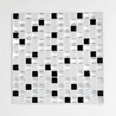 self-adhesive mosaic tiles optics vinyl adhesive film white silver black tile backsplash kitchen