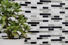 self-adhesive mosaic stick look vinyl adhesive film white silver black tile backsplash kitchen