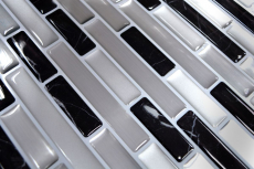 self-adhesive mosaic stick look vinyl adhesive film white silver anthracite tile backsplash kitchen
