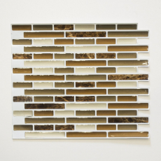 self-adhesive mosaic stick look vinyl adhesive film beige brown emperador tile backsplash kitchen