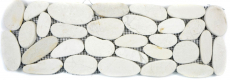 River pebble white cream ivory border pebble cut flat wall bathroom floor kitchen WC sauna - MOSBor-SK0101
