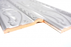 Ceramic white border SERAP structure glossy Roman look wall floor bathroom kitchen sauna WC - MOSBor-Nizza-0102