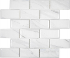 Metro Subway Tiles Ceramic Carrara Optics Facet Tile Backsplash Kitchen Backsplash BATHROOM Shower MOS26M-0203