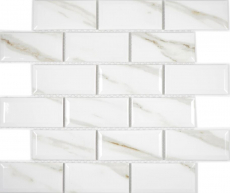 Metro Subway ceramic tiles Metro Calacatta Facette backsplash BATH shower MOS26M-0204