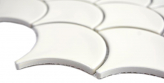 Ceramic mosaic fan ivory glossy wall tile backsplash kitchen shower bathroom MOS13-FS09_f