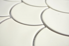 Ceramic mosaic fan ivory glossy wall tile backsplash kitchen shower bathroom MOS13-FS09_f