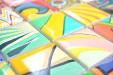 Ceramic mosaic tile Colorful retro style mosaic tiles POP UP ART design wall cladding tile backsplash